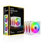 Ant Esports Sciflow 120mm 3 IN 1 ARGB Case Fan Kit – White, RGB Controller, Remote Controller, PWM Control, 1500 RPM, 65.4 CFM Airflow
