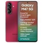 Samsung Galaxy M47 5G Mobile (Rogue Red, 8GB RAM, 128GB Storage, 6000mAh Battery)| 50MP OIS| Snapdragon Processor| LPDDR5X RAM,UFS 3.1 Storage| Gorilla Glass Victus+| sAMOLED| Knox Security| AI