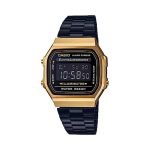 Casio Unisex Vintage A168WEGB-1BDF Black Digital Dial Black Stainless Steel Band D148