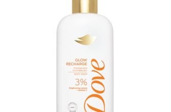 Dove Glow Recharge Serum Body Wash with 3% Brightening Serum + Vitamin C, Brightening Bodywash for Energised & Illuminated Skin, Dermatologist Co-Created, Parabens-Free & Sulphate Free Cleansers 300ML