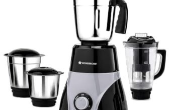 Wonderchef Vista Mixer Grinder | 4 Multi-purpose Jars | 750W | Sharp Stainless-steel Blades | For Masalas, Chutneys, Fresh Fruit Juices | 3-Speed Control | Advanced Safety Features | 2-Year Warranty