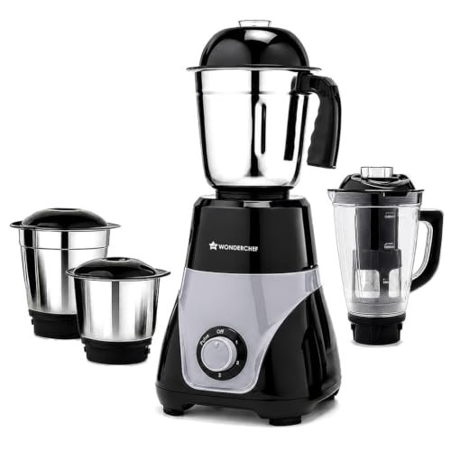 Maharaja Whiteline Odacio Pro Juicer Mixer Grinder With 3 Versatile Jars || 500 Watt || Food Grade Safe || 2 Year Warranty || Black and White