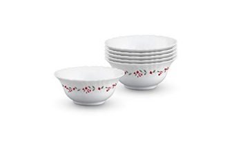 Larah by BOROSIL Opalware Veg Bowl – Set of 6, White