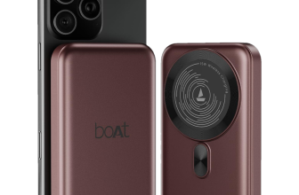 boAt 10000 mAh 22.5 W Wired & Wireless With MagSafe Compact Pocket Size Power Bank(Wine Red, Lithium Polymer, Fast Charging, Quick Charge 3.0 for Mobile)