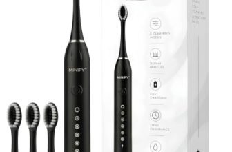 MINIPY Electric Toothbrush for Adults with 4 DuPont Brush Heads, IPX7 Waterproof Rechargeable Toothbrush featuring 6 Cleaning Modes, Fast Charging & Long Battery Life, 6 Months Warranty (Multicolor) (Pack of 1)