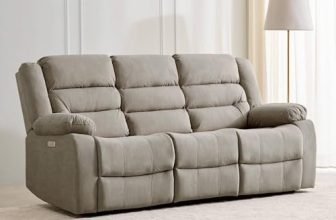 Home Centre | Cairo NXT 3-Seater Electric Recliner Sofa | Fabric Recliner for Living Room | Solid Wood | Beige | 1 Year Warranty