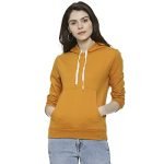 PINACOLADA Women Stylish Solid Casual Hooded Sweatshirt(AWZ19_H_W_PLN_MUS_AZ_S) Mustard