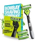 Bombay Shaving Company Sensi Smart 3 Value Pack (Handle + 3 Blades Cartridge) | Shaving Razor for Men | Aloe Gel and Argan Oil Lubra Strip with Pivot Head