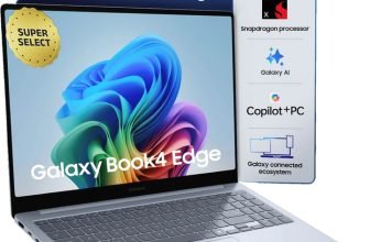 Samsung Galaxy Book4 Edge Series Copilot AI-PC Full Metal Chasis Snapdragon X – (16 GB/512 GB SSD/Windows 11 Home) NP750XQB-KA1IN Thin and Light Laptop(15.6 Inch, Sapphire Blue, 1.55 Kg, With MS Office)