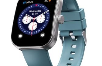 boAt Wave Sigma 3 Curv Smartwatch with 2.01” (5.33 cm) Immersive Curved Display, Metallic Finish, Functional Crown, BT Calling, Sleep, Stress, Heart Rate & SpO2 Monitoring, SOS, IP68 (Cyan Blue)