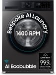Samsung 9 kg 5 Star, AI Ecobubble, Super Speed, Wi-Fi, Hygiene Steam, Digital Inverter Motor Fully Automatic Front Load Washing Machine with In-built Heater Grey(WW90DG5U24AXTL)