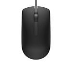Dell MS116 Wired Mouse, 1000 DPI, Scrolling Wheel, 2 Buttons, 1 x USB, Optical LED Tracking, Plug and Play, Scrolling Wheel, Black