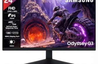 Samsung 24″ (60.4cm) Odyssey G3 IPS Gaming Monitor| FHD 1920 X 1080 | IPS Panel | 200Hz | 1ms | HDR10|FreeSync Premium|Ports-DP,HDMI,Headphone|16.7 Million Colors|Tilt Adjustable|LS24HG300EWXXL|Black