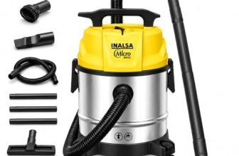 INALSA Wet and Dry Vacuum Cleaner for Home, 12 LTR Capacity,1200 W, 17 kPa Suction, Blower Function, Wet Vacuum Cleaner for Sofa, House Cleaning Machine,Stainless Steel Body (WD 12)