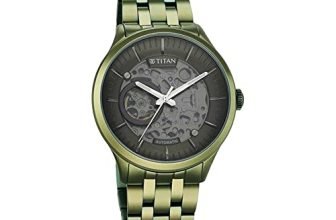Titan Metal Mechanicals Automatic Green Dial Metallic Green Stainless Steel Strap Watch for Men – NT90140QM01