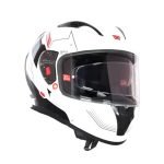 Royal Enfield SPEEDX Full FACE Blitz with Sun Visor & aerodynamic Spoiler | Certification: ISI & DOT | Liner: Dual EPS Expanded Polystyrene| UV Treated Surface | Polygiene Fabric Off-White (L) 60 CM