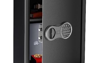 Lifelong 56 L Digital Safe Locker Box For Home & Office | Essential Smart Home Locker For Gold, Jewellery, Cash | Tijori Box | Electoric Keypad & Keys | Wardrobe Compatible, 1 Yr Warranty, Black