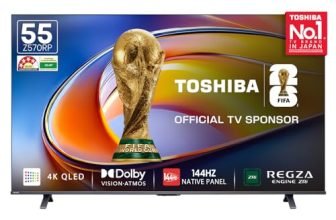 Toshiba 139 cm (55 Inches) 4K Ultra HD Smart QLED TV | Dolby Vision Atmos, HDR10+ | 144 Hz Panel | 24W Powerful Speaker | REGZA Engine ZRi | Voice Control | VIDAA OS | 55Z570RP (Black) (55Z570RP)