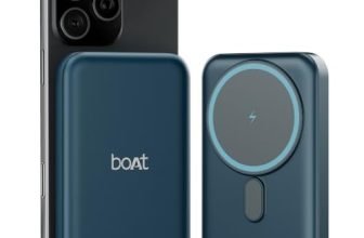 boAt EnergyShroom PB331 (Magsafe) 10000mAh Magnetic Wireless Powerbank, 15W Wireless & 22.5W Wired Charging for (iPhone 16, 15, 14, 13 & 12, Android & Other Qi Enabled Devices)(Deep Blue)