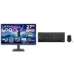 Lenovo LOQ 27Q-10 | 27″ (68.5cm) QHD IPS 180Hz Gaming Monitor 210 Wireless USB Keyboard and Mouse Combo