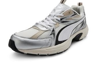 PUMA | Milenio Tech Everyday Comfort Sneakers | Warm White-White-Silver | 6UK