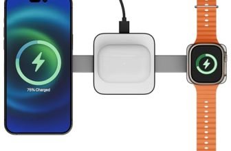 Zebronics 3 in 1 Wireless Foldable Charging Pad, 23W Output, MagSafe Compatible, Fast Charging, Built-in Protection, FOD, 1m Type-C Cable, for iPhone 16/15/14/13/12 Series (MagBoost 20, Matt Black)