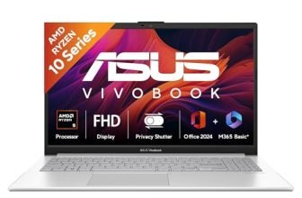 ASUS Vivobook Go 15 (2026),AMD Ryzen 5 40,AMD Radeon iGPU,16GB RAM,512GB SSD,FHD,15.6″(39.6 cm),Windows 11 Home,M365 Basic(1 Year),Office 2024,Cool Silver,1.63 Kg,E1504FA-IN2816WS,Thin & Light Laptop