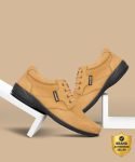 RED CHIEF Genuine Leather Casual Sneakers for Men Rust RC3506 022 Lace Up Shoes For Men(Tan, Black , 9 UK/India)