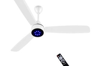CADLEC Grevity 1200mm BLDC Ceiling Fan with Remote | 5-Star Energy Saving | Ultra High Speed | 7 LED Speed Indicators | Low Noise | Sleek Design | High Air Delivery | 5-Year Warranty | White