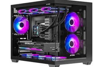 Ant Esports Crystal X6 Mini Mid-Tower Computer Case/Gaming Cabinet – Black | Support Micro-ATX, Mini-ITX | Pre-Installed 6 ARGB Fans