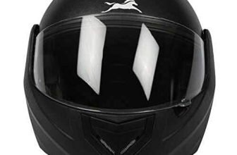 TVS Full Face Motorbike Helmet, ISI DOT Certified, Clear Visor, Black, Size XL, for Men and Women