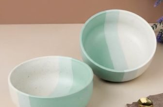 The Earth Store TT Green Large Ceramic Bowl Set of 2, 800 ML | Microwave & Dishwasher Safe Serving Bowl for Mixing | Ideal Use for Salad, Cereal, Noodle, Pasta | Home & Restaurant Use