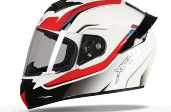 TVS XPOD Aerodynamic Helmet for Men-ISI DOT Certified , Ultrawide Visor, Quick Release Strap-Premium Bike Helmet with Enhanced Air Circulation (Speedy White & Red-L)