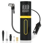 Portronics Vayu 5.0 Lite, Portable 12V DC Corded Tyre Inflator for Cars, 150 PSI, Fast Inflation, Digital LED Display, 3M Power Cord, Pressure Detection & Auto Shut Off, Emergency LED Light