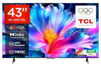 TCL 108 cm (43 inches) 4K Ultra HD Smart LED Google TV | 4K HDR | Dolby Vision & Atmos | Game Master | 60Hz MEMC | 43P6L