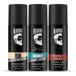 Beardo Don, Mariner Captain Jack & Whisky Smoke Body Spray Set for Men | Deodorant Perfume Body Spray | Citrus, Aqua & Woody Fragrances | 120ml x 3