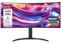 LG 34WR55QK Smartchoice 86.4 cm (34 Inch) 21:9 UltraWide WQHD (3440×1440) Curved Monitor(1800R), sRGB 99%(Typ.), HDR10, HDMI X 2, DP, USB-C (PD 65W), HP Out, PBP, Tilt/Height Adjustable Stand (Black)