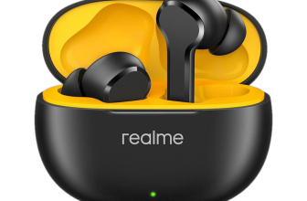 realme Buds T110 (RMA2306) with AI ENC for calls, 38 hours of Playback and Deep Bass Bluetooth(Punk Black, True Wireless)