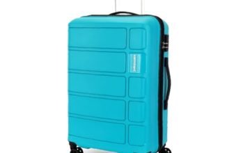 Kamiliant by American Tourister Large Harrier Edge 8W 78 Cms Check-in (PP) Hard Sided 8 Wheels Spinner Luggage/Suitcase/Trolley Bag (Coral Blue) (Double Wheel)