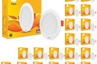 Wipro 6W Alpha Downlight for Junction Box | Red |3 inch Cutout, 22mm Height| Surge Protection Upto 350 VA | High Voltage Protection Upto 4KV | Pack of 20