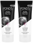 POND’S Pure Detox Face Wash 200 g, Daily Exfoliating & Brightening Cleanser, Deep Cleans Oily Skin – With Activated Charcoal for Fresh, Glowing Skin (Pack of 2)