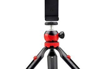 Digitek DTR-200MT 18cm Mini Tripod with Smartphone Holder & 360° Ball Head, 1kg Load Capacity, 2-Section Adjustable, Flexible Portable Design, Rubber Feet, for Smartphones, GoPro & Cameras