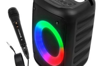 ZEBRONICS Zeb-Buddy 100 Portable BT v5.0 Speaker with TWS, 20W RMS, Wired mic Karaoke, 5H Backup, RGB LED, AUX, USB, Micro SD, Built in Rechargeable Battery and Mobile Holder, Black