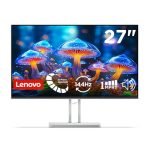 Lenovo L27-4C| 27 Inch (68.58 cm) Ultraslim Monitor, FHD 1920×1080, IPS, 144Hz, 99% sRGB, 1ms, 2x3W Speakers, Dual HDMI, Display Port, Audio Port, AMD FreeSync,Eyesafe, Bezel-Less, VESA Mount, Grey