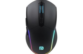 Portronics Toad One Bluetooth Mouse with 2.4 GHz & BT 5.3 Dual Wireless, 6 Buttons, Rechargeable, RGB Lights, Connect 3 Devices, Ergonomic Design for Laptop, Smartphone, Tablet (Black)