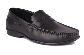 Red Chief Genuine Leather Formal Loafers for Men | Elegant & Comfortable Slip-On Shoes | Black | RC3749