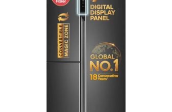 Haier Smart Choice 598 L 3 Star Frost Free Expert Inverter 3-Door Side by Side Refrigerator (HRT-683GK, Graphite Black, Magic Convertible, Deo Fresh Technology, 2026 Model)