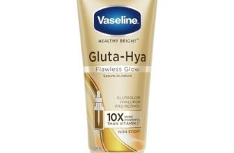 Vaseline Gluta-Hya Flawless Glow Lotion for Face & Body | Gives Brighter Skin | Glutathione & Pro-Retinol Infused Moisturizer, 200ml