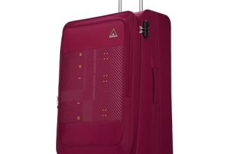 Aristocrat Duralite Soft Case Large Size 8-Wheel Trolley Bag, Red