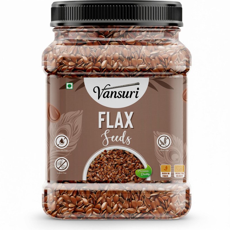 VANSURI Raw Flax seeds Rich in Omega 3, Zinc & Protein/ Alsi Seeds Brown Flax Seeds(1 kg)